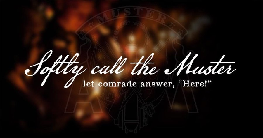 softly call the muster, let comrade answer "here"